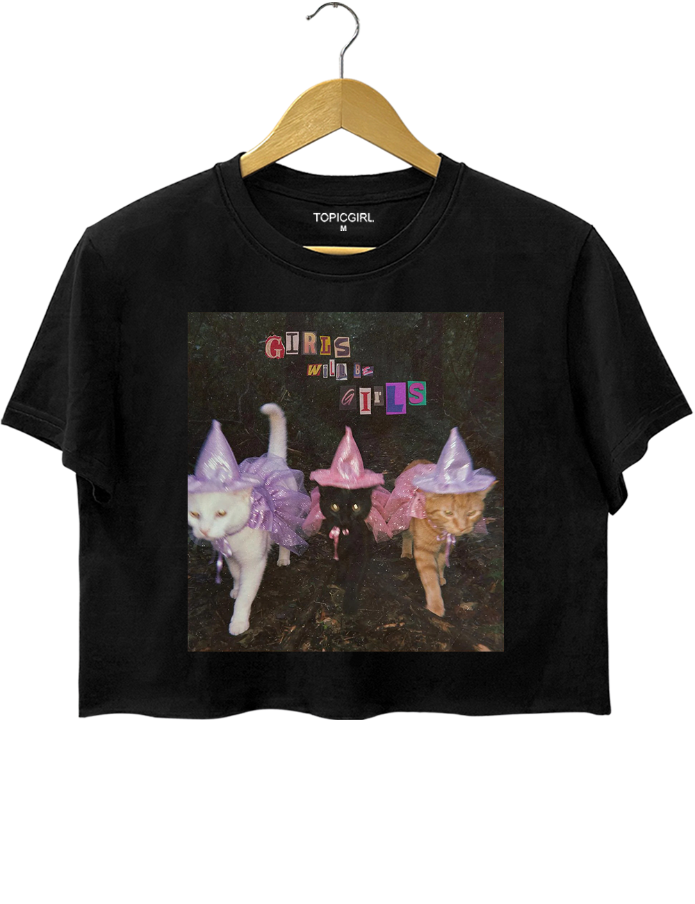 Halloween Witch Cats Crop Top