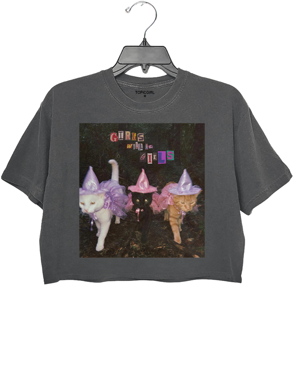 Halloween Witch Cats Crop Top