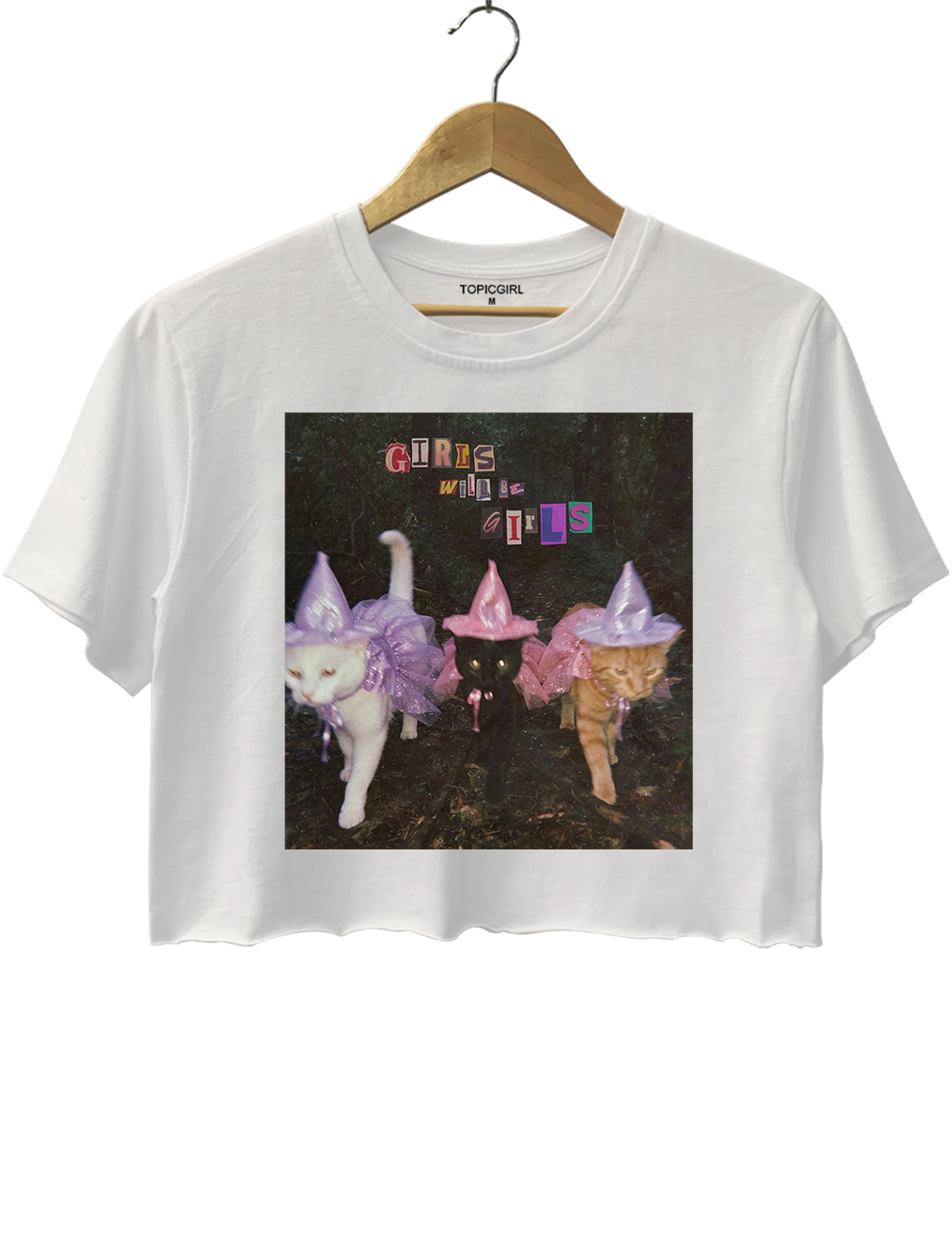 Halloween Witch Cats Crop Top