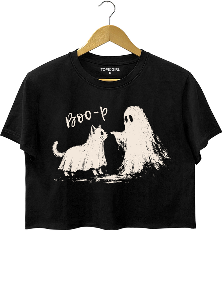Boo-P Ghost Cat Crop Top