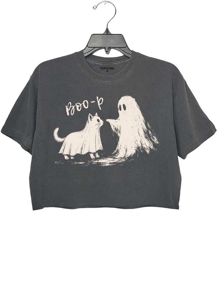 Boo-P Ghost Cat Crop Top