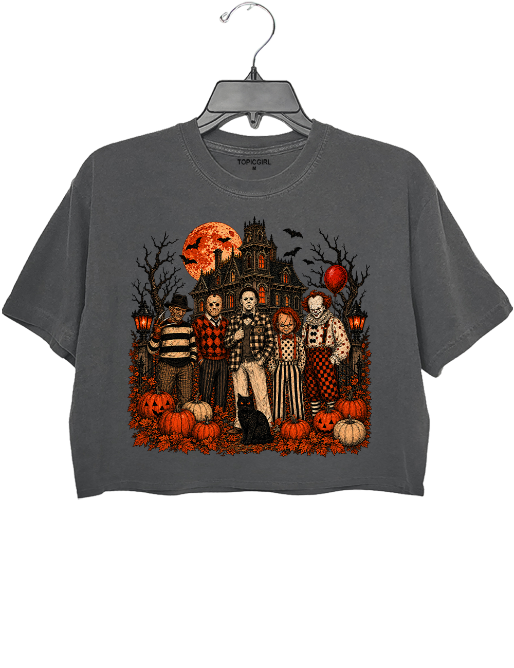 Vintage Horror Legends United Halloween Crop Top