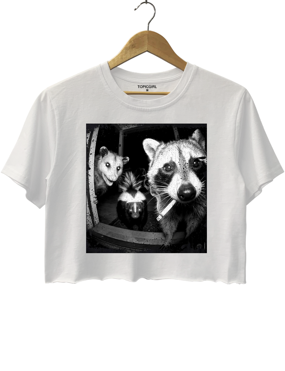 Trash Panda Night Crew Funny Raccoon Opossum Skunk Crop Top