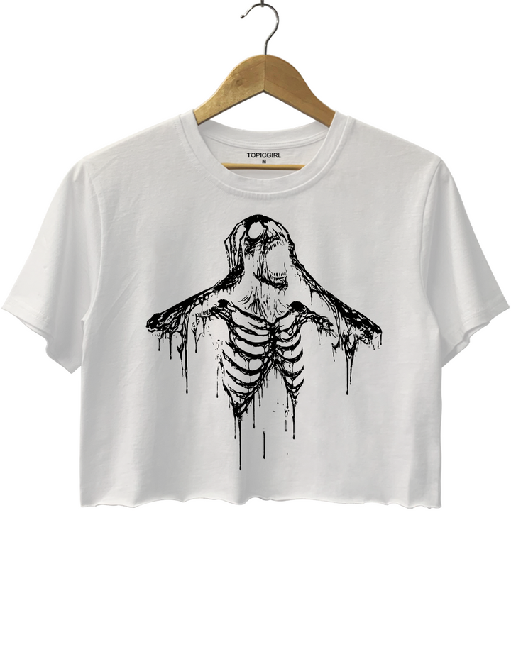Screaming Skeleton Crop Top