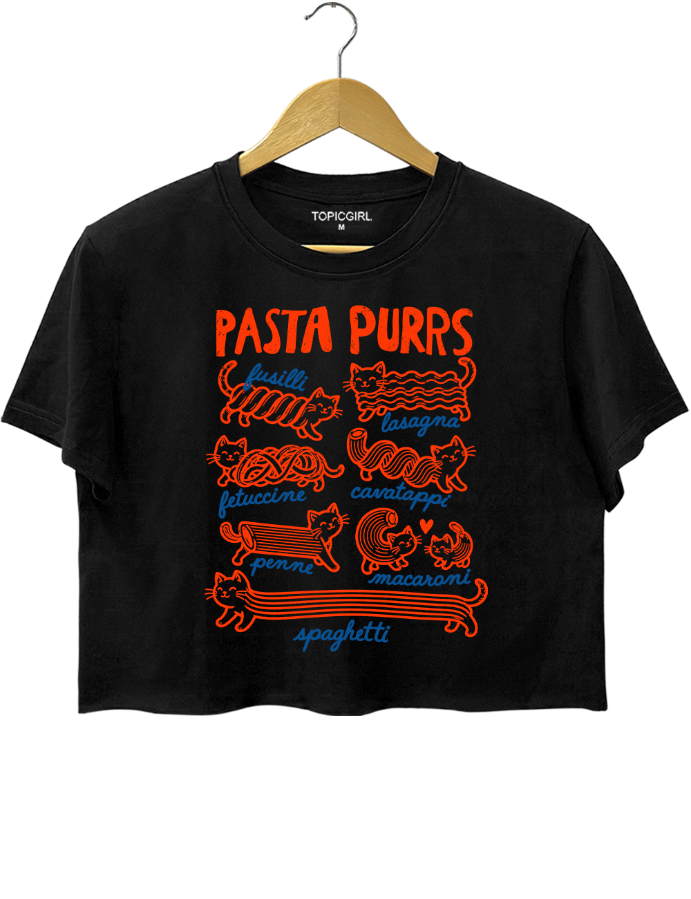 Pasta Purrs Funny Cat Italian Pasta Crop Top