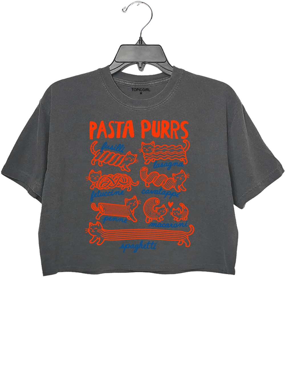 Pasta Purrs Funny Cat Italian Pasta Crop Top