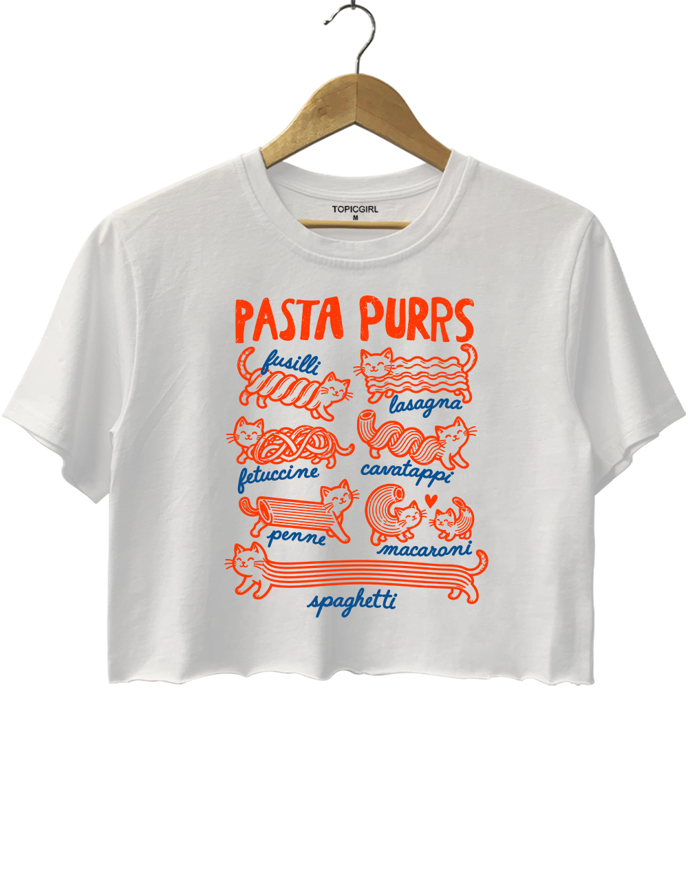 Pasta Purrs Funny Cat Italian Pasta Crop Top