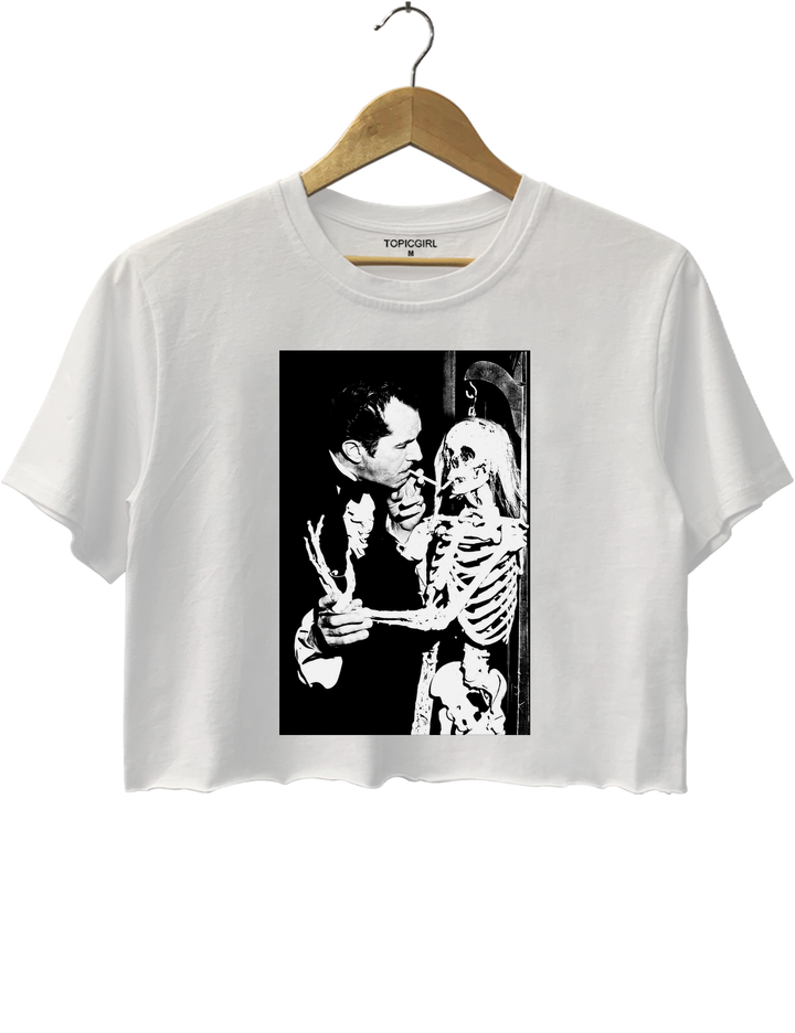 Vincent Price Gothic Classic Skeleton Crop Top
