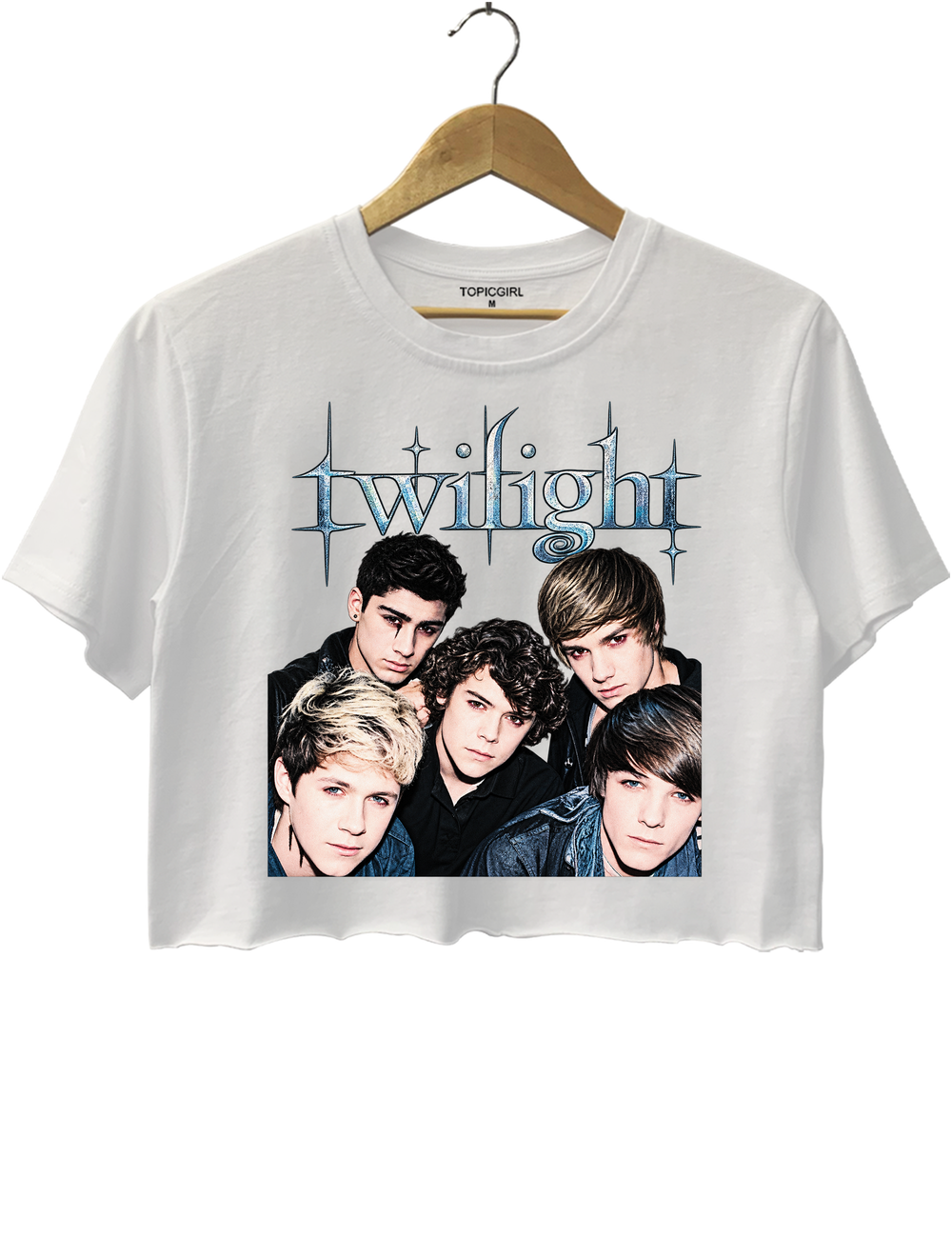Retro One Direction Crop Top - White