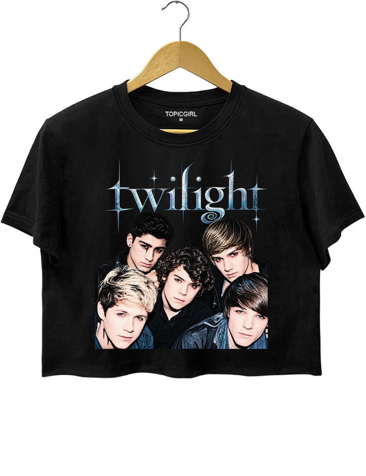 Retro One Direction Crop Top - Black