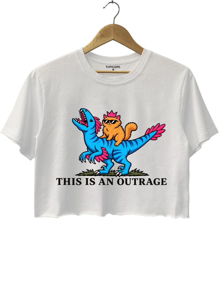 This Is an Outrage Princess Donut Riding Mongo Crop Top - White