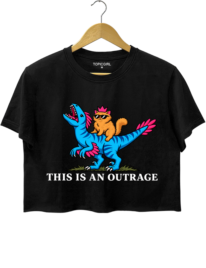 This Is an Outrage Princess Donut Riding Mongo Crop Top - Black