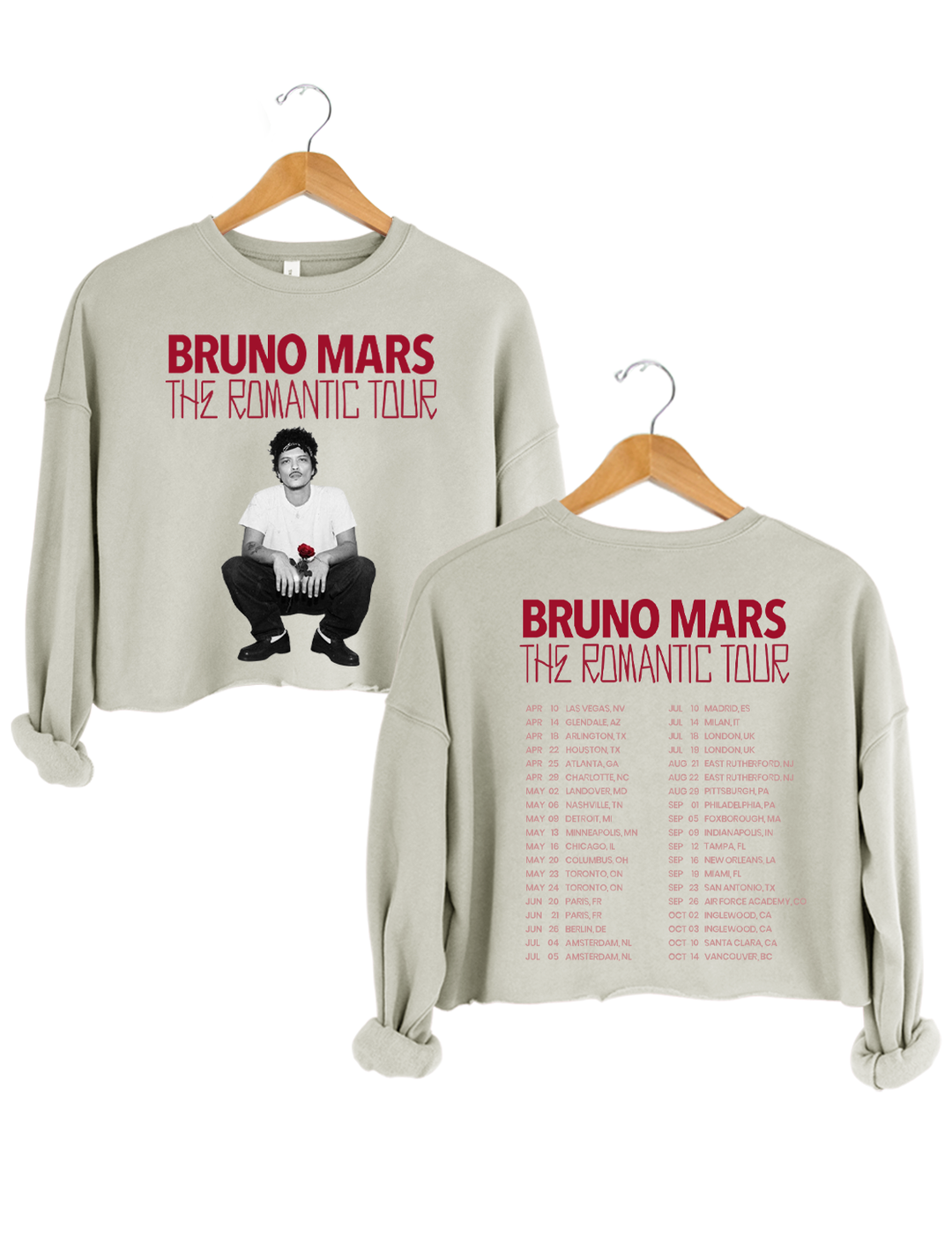 Bruno Mars The Romantic Tour Crop Sweatshirt